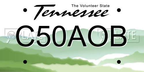 C50AOB Tennessee License Plate