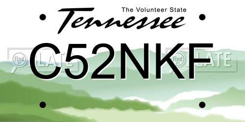 C52NKF Tennessee License Plate