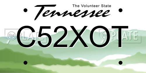 C52XOT Tennessee License Plate
