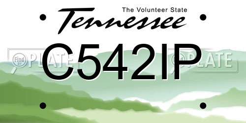 C542IP Tennessee License Plate