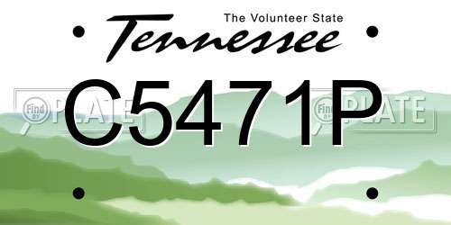 C5471P Tennessee License Plate