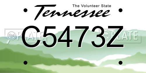 C5473Z Tennessee License Plate
