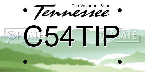 C54TIP Tennessee License Plate