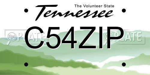 C54ZIP Tennessee License Plate