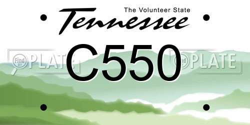 C550 Tennessee License Plate