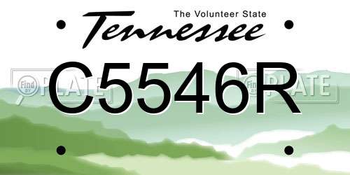 C5546R Tennessee License Plate