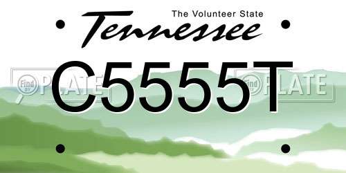 C5555T Tennessee License Plate
