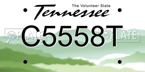 C5558T Tennessee License Plate