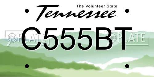 C555BT Tennessee License Plate