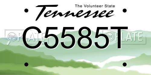 C5585T Tennessee License Plate