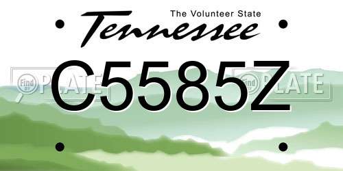 C5585Z Tennessee License Plate