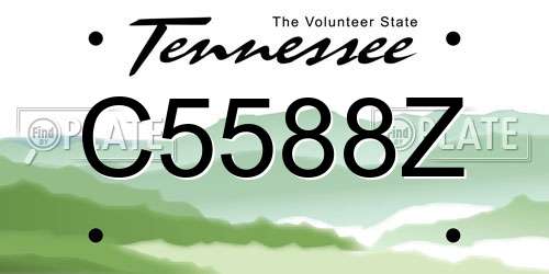 C5588Z Tennessee License Plate