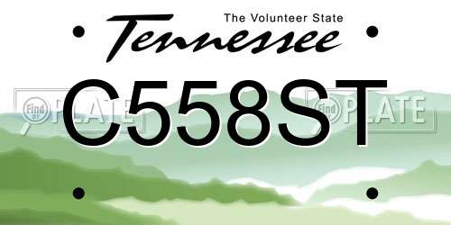C558ST Tennessee License Plate