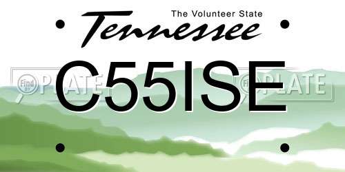 C55ISE Tennessee License Plate