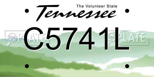 C5741L Tennessee License Plate
