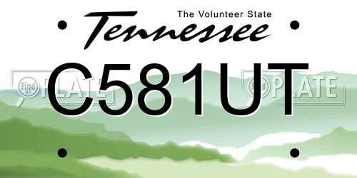 C581UT Tennessee License Plate
