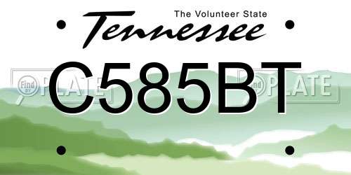 C585BT Tennessee License Plate