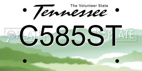 C585ST Tennessee License Plate