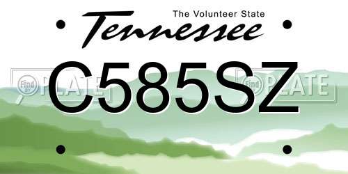 C585SZ Tennessee License Plate
