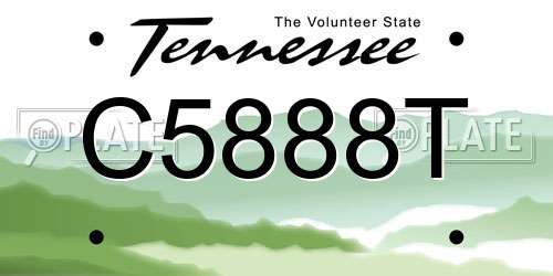 C5888T Tennessee License Plate
