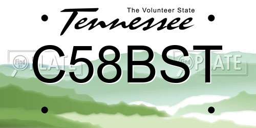 C58BST Tennessee License Plate