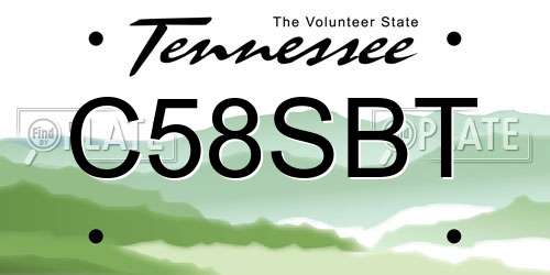 C58SBT Tennessee License Plate