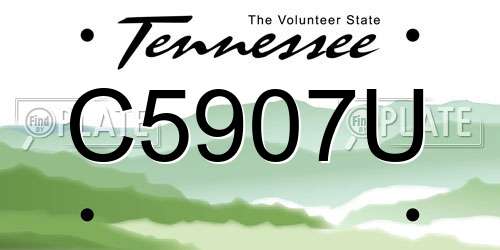 C5907U Tennessee License Plate
