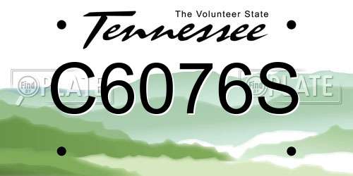 C6076S Tennessee License Plate