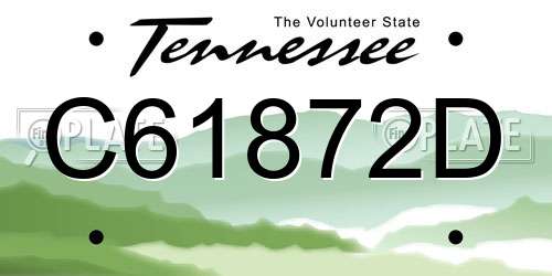 C61872D Tennessee License Plate