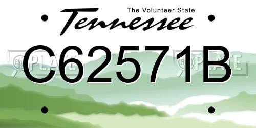 C62571B Tennessee License Plate