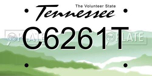 C6261T Tennessee License Plate