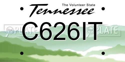 C626IT Tennessee License Plate