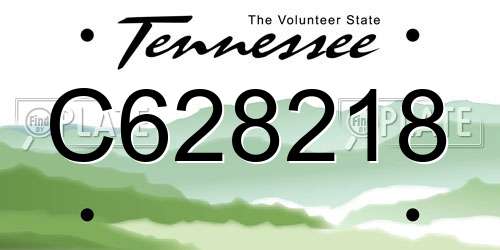 C628218 Tennessee License Plate