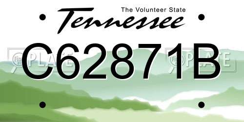 C62871B Tennessee License Plate