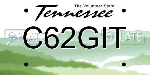 C62GIT Tennessee License Plate