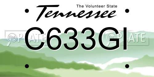 C633GI Tennessee License Plate