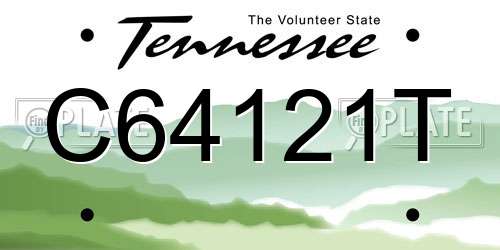 C64121T Tennessee License Plate