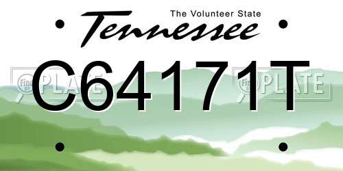 C64171T Tennessee License Plate