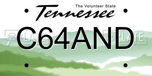 C64AND Tennessee License Plate
