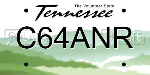 C64ANR Tennessee License Plate