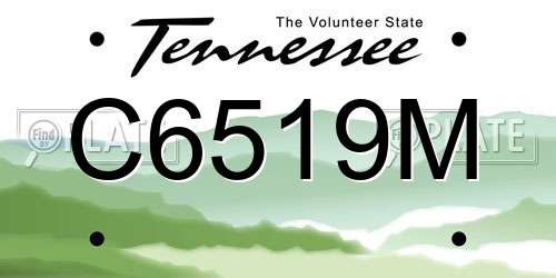C6519M Tennessee License Plate