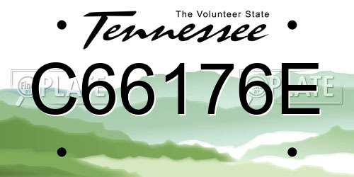 C66176E Tennessee License Plate