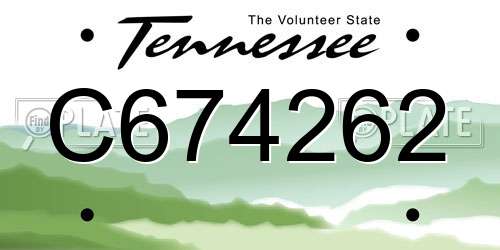C674262 Tennessee License Plate
