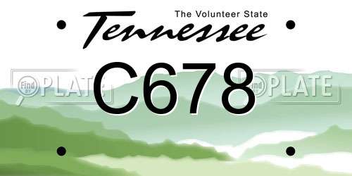 C678 Tennessee License Plate