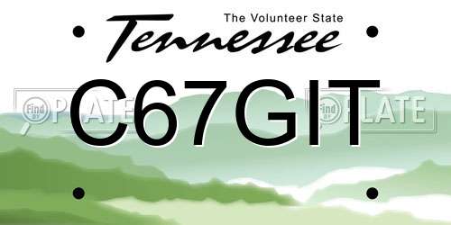 C67GIT Tennessee License Plate