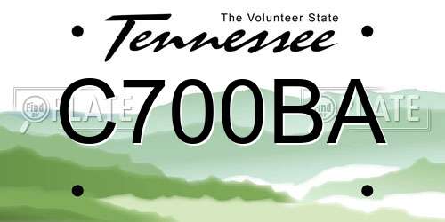 C700BA Tennessee License Plate