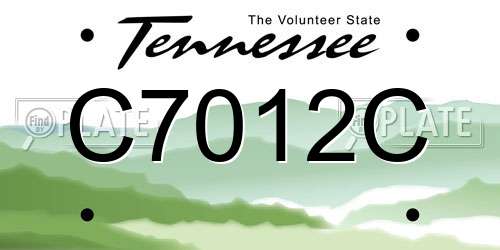 C7012C Tennessee License Plate