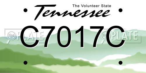 C7017C Tennessee License Plate