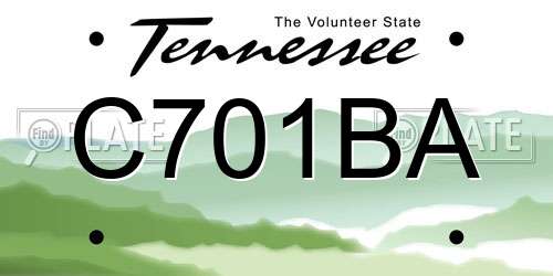 C701BA Tennessee License Plate
