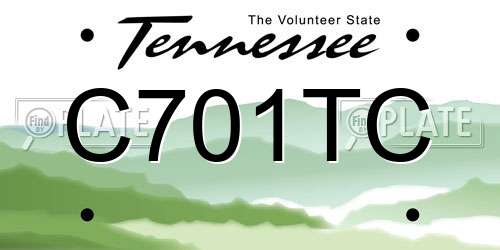 C701TC Tennessee License Plate